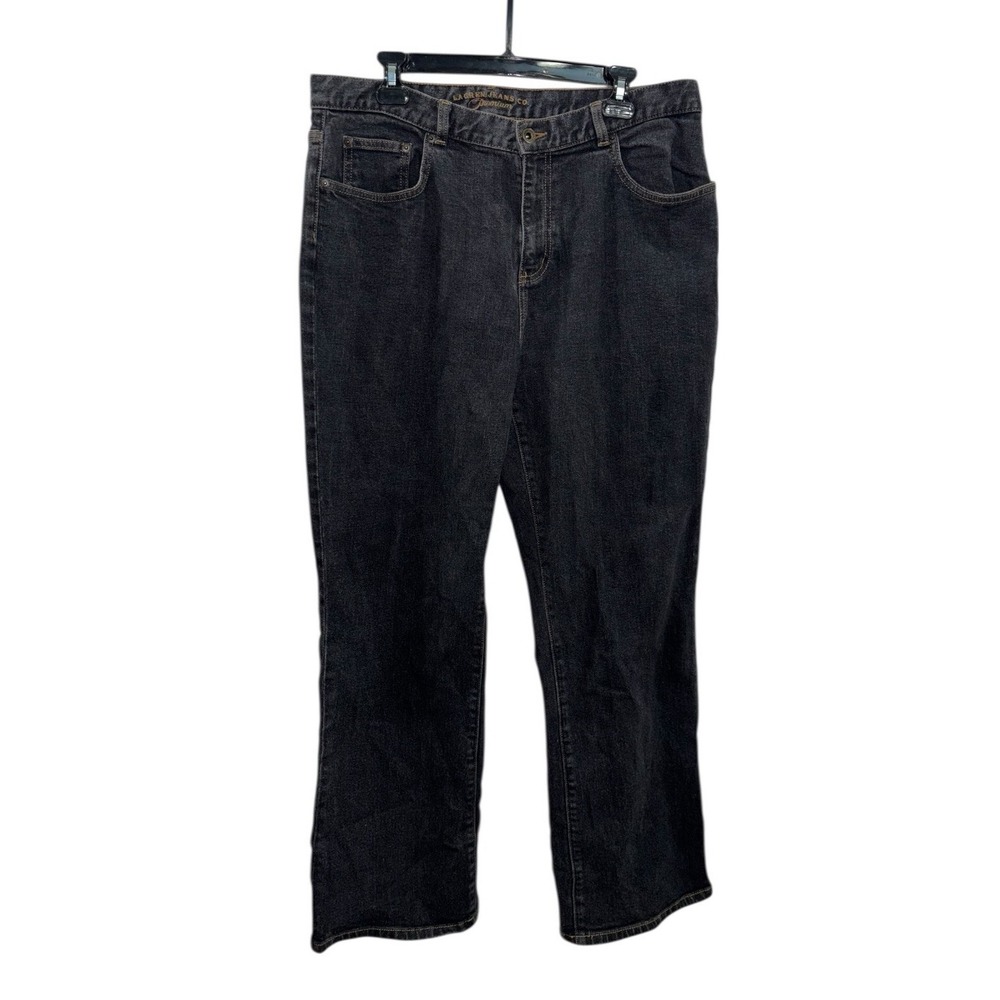 VTG LAUREN JEANS CO Ralph Lauren Womens 14W Black Wash Straight Leg Jeans Retro - Picture 2 of 10